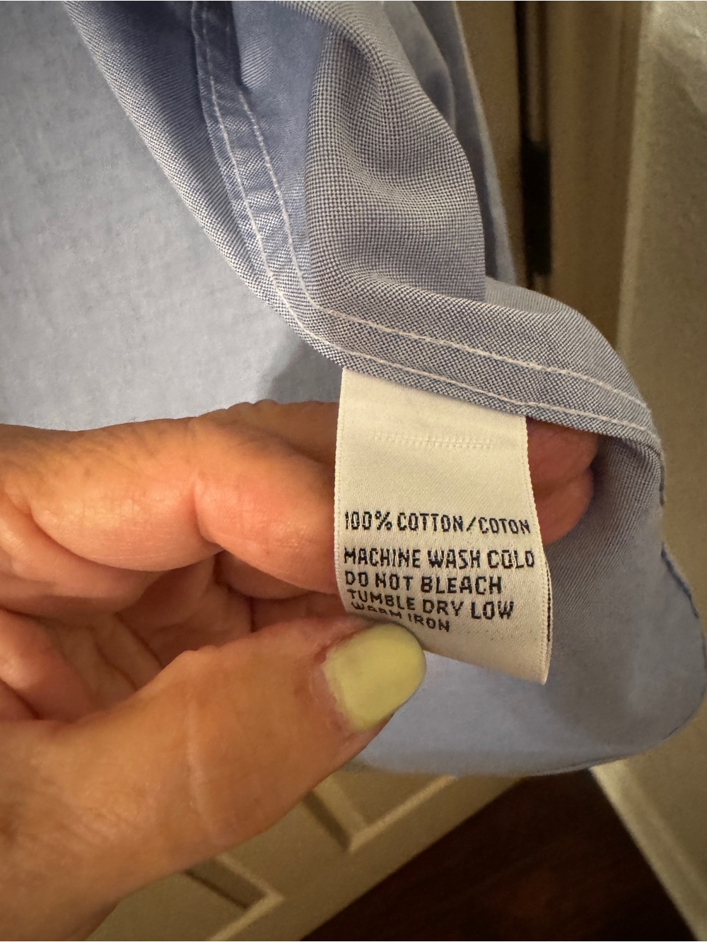 Talbots Light Blue Button-Front Blouse - Picture 3 of 3